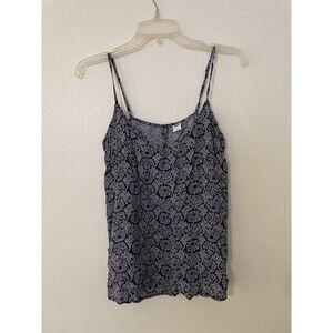Old Navy Black Floral Spaghetti Strap Sleeveless Camisole Cotton Women's M